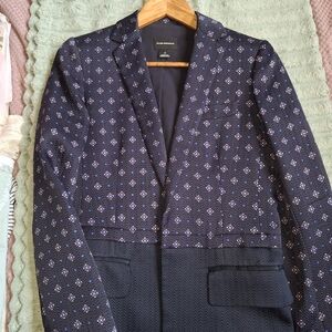 Club Monaco Navy Patterned Women's Blazer
